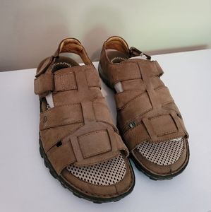BORN Mens Brown Suede Leather Fisherman Woven Sandals 13